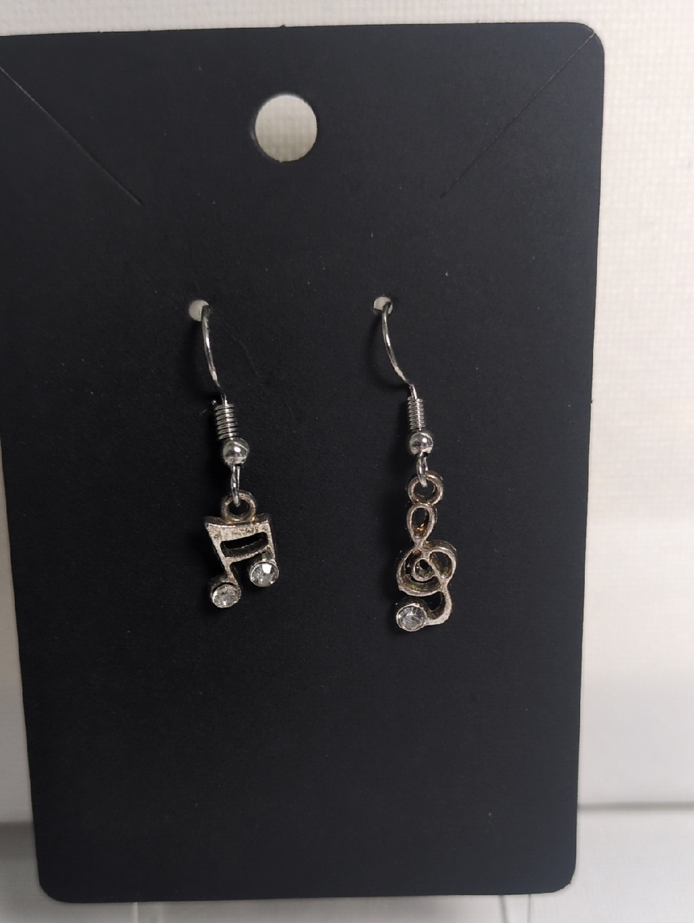Silver Music Note Dangle Earrings - Women Jewelry